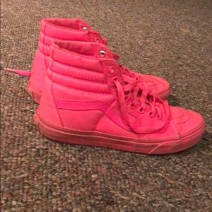 hot pink high top vans